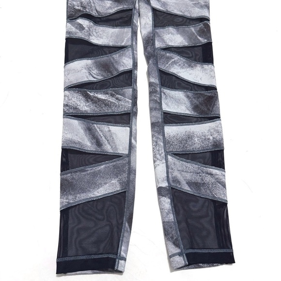 Ivivva by Lululemon Rythmic Tights Leggings Zig Zag Mesh Panels Size 10 - Picture 4 of 8